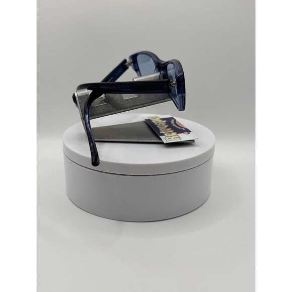 Vintage Y2K Eyeglasses | NOS Mini Cat Eye Style Monochrome Blue Made in Germany - Picture 9 of 10